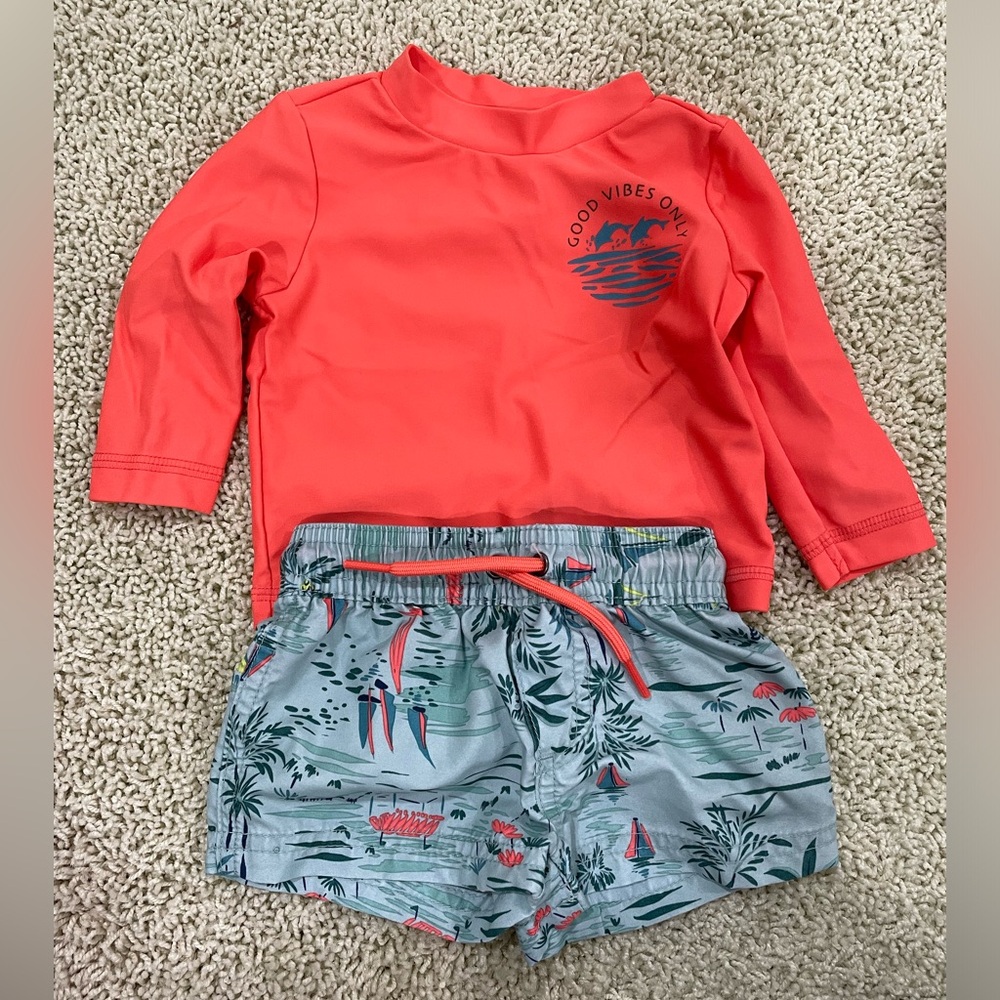Swim shorts with rash guard